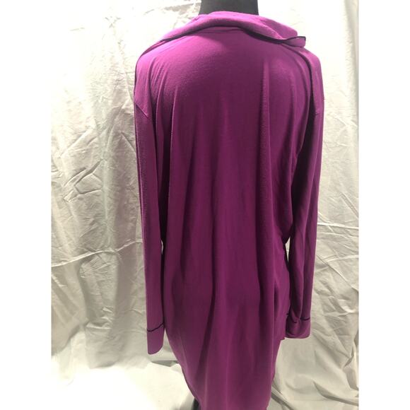 Victoria’s Secret oversized button up plum super soft women's night shirt sz L - Picture 4 of 6